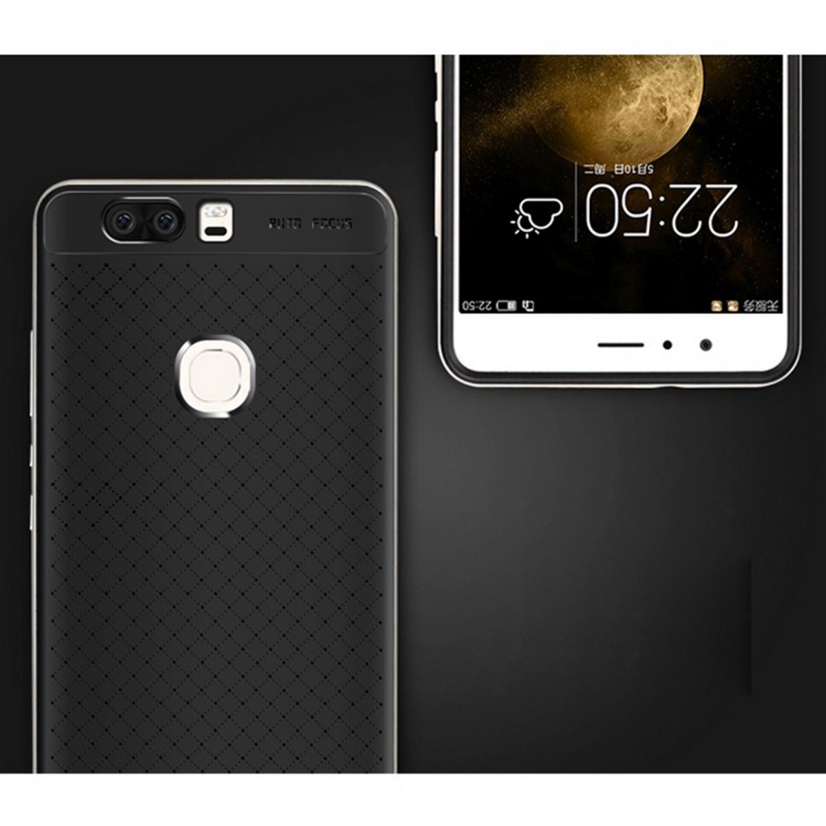 Funda Tipo Neo Hybrid (Pc+Tpu) Negra / Plata para Huawei Honor V8