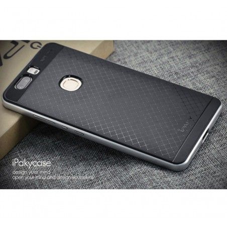 Funda Tipo Neo Hybrid (Pc+Tpu) Negra / Plata para Huawei Honor V8