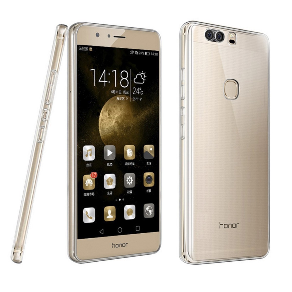 Funda Gel Tpu Fina Ultra-Thin 0,3mm Transparente para Huawei Honor V8