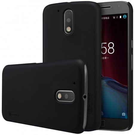 Carcasa Funda Nillkin Modelo Frosted + Protector para Motorola Moto G4 / G4 Plus Color Negra
