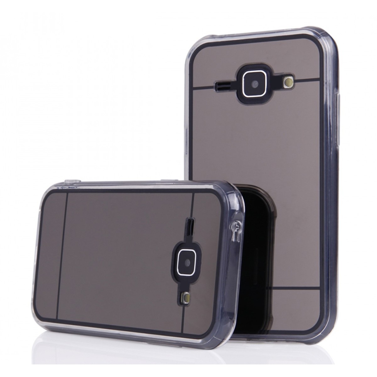 Funda Gel Tpu Efecto Espejo Gris para Samsung Galaxy J1 (2016)