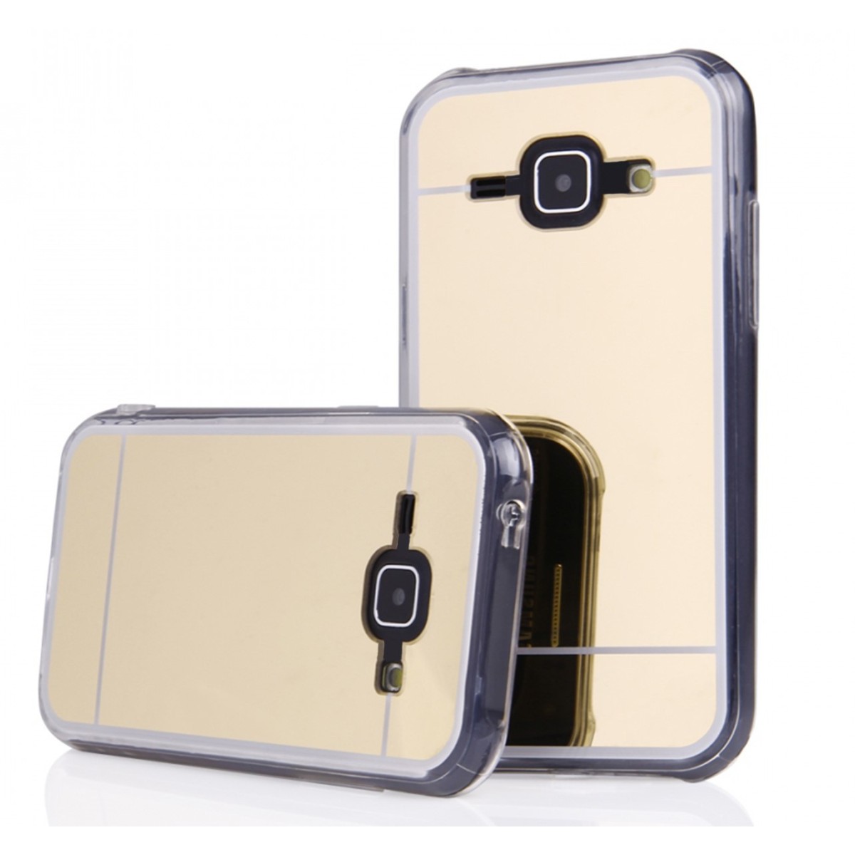 Funda Gel Tpu Efecto Espejo Dorada para Samsung Galaxy J1 (2016)