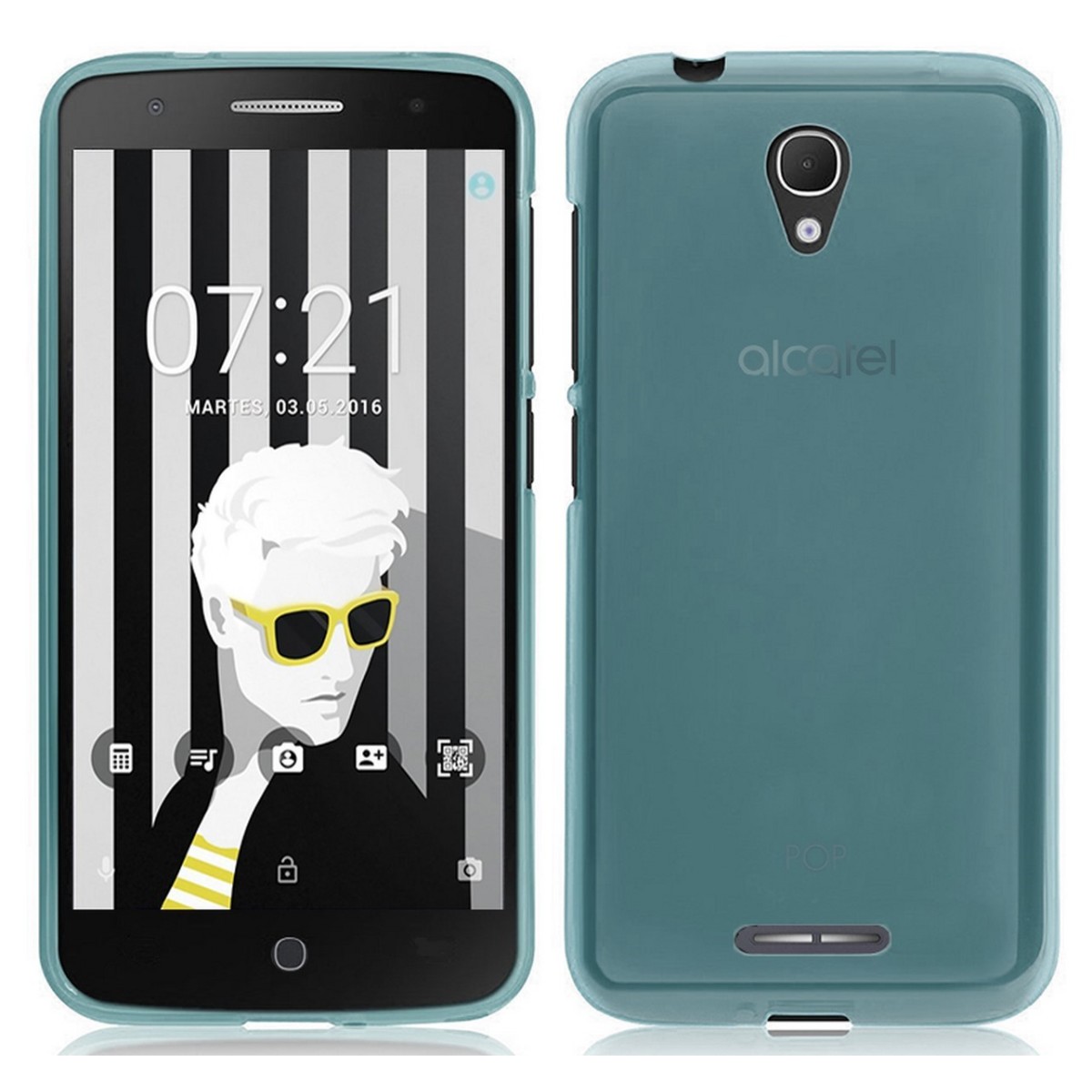 Funda Gel Tpu Alcatel Pop 4+ Plus  Color Azul