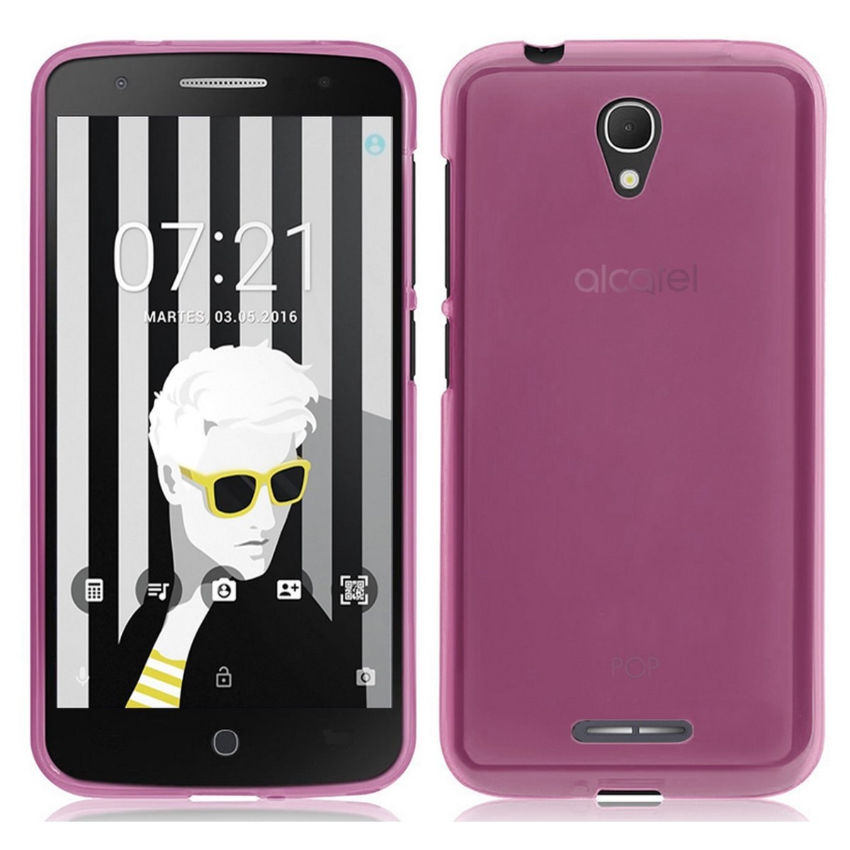 Funda Gel Tpu Alcatel Pop 4  Color Rosa