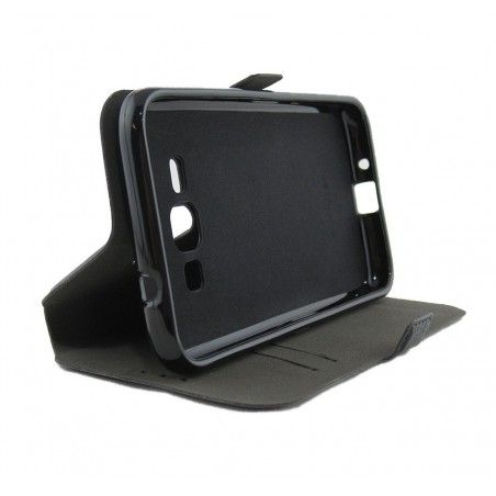 Funda Soporte Piel Negra para Samsung Galaxy J1 (2016)  Flip Libro