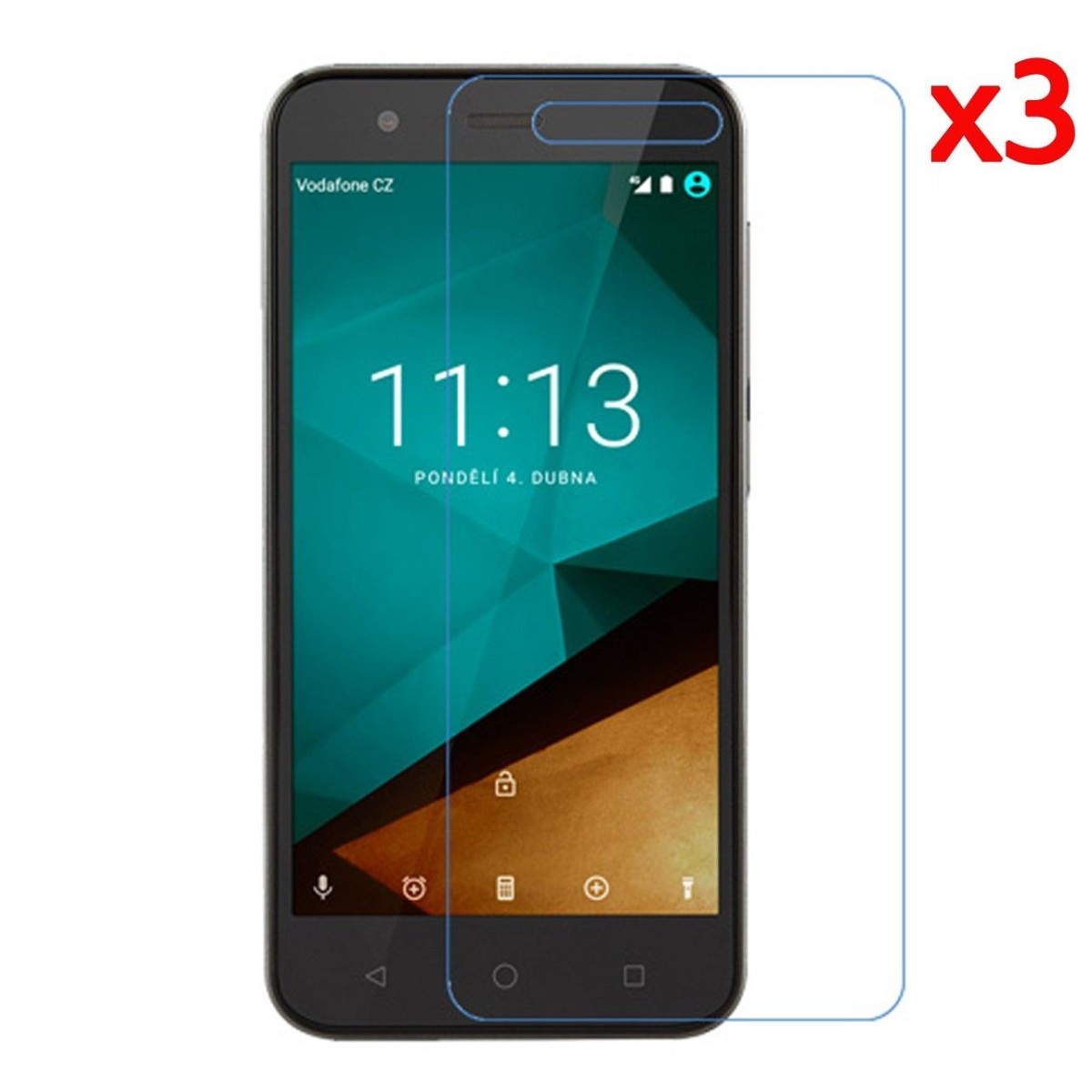 3x Protector Pantalla Ultra-Transparente para Vodafone Smart Prime 7
