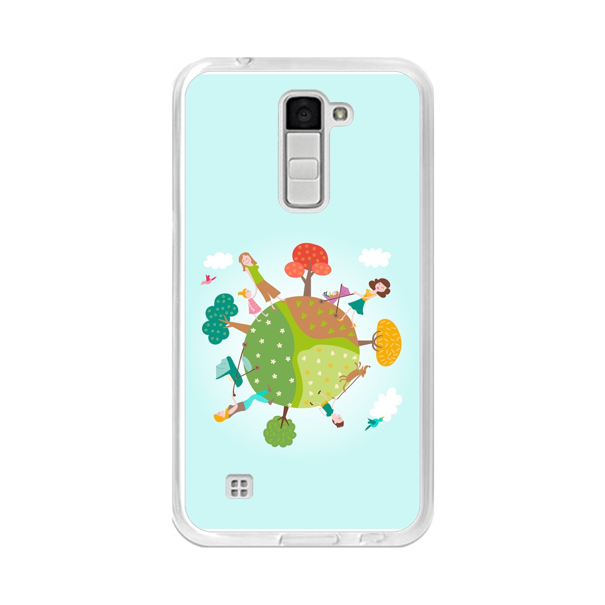 Funda Gel Tpu para Lg K10 Diseño Familia Dibujos