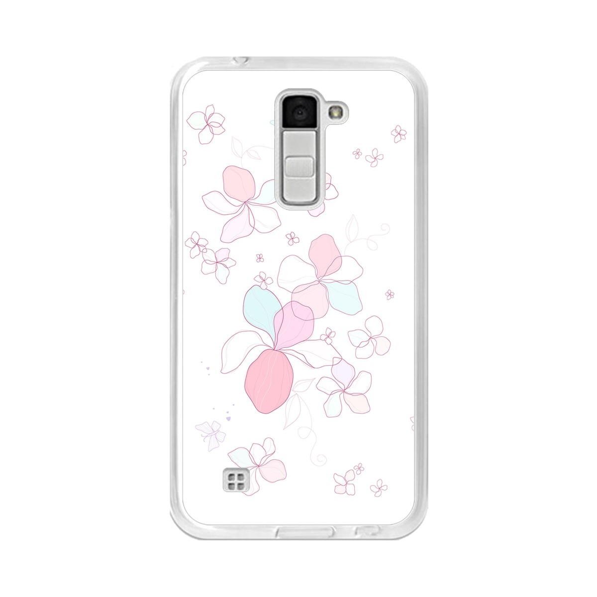 Funda Gel Tpu para Lg K10 Diseño Flores-Minimal Dibujos