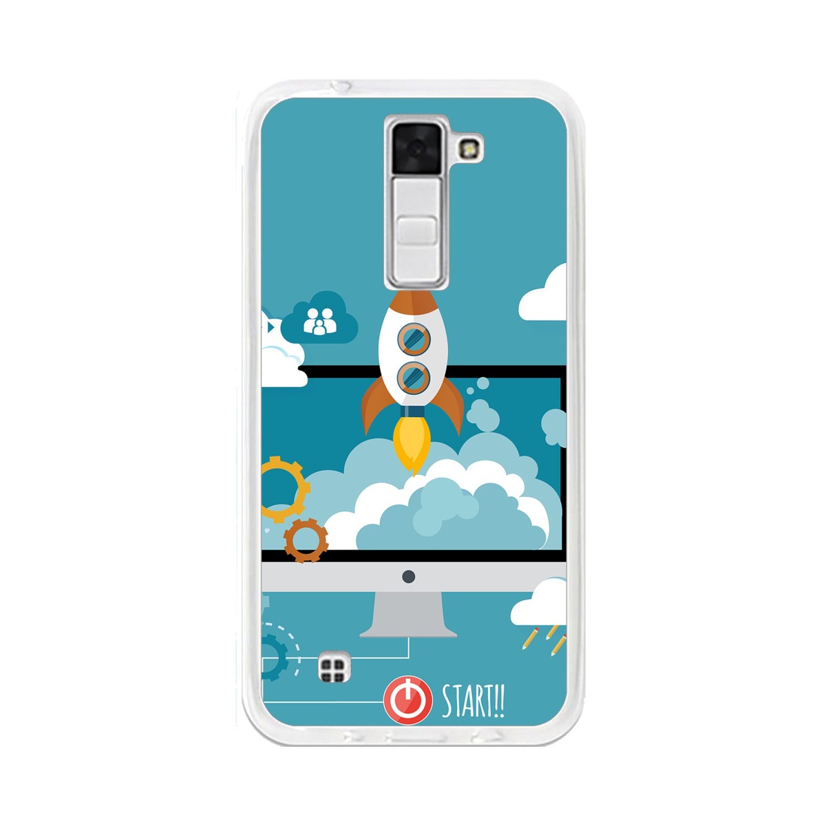 Funda Gel Tpu para Lg K8 Diseño Cohete Dibujos