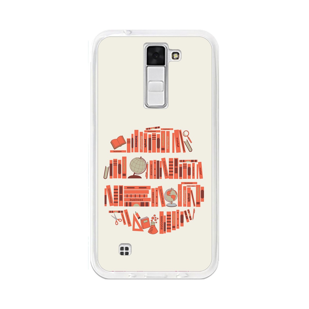 Funda Gel Tpu para Lg K8 Diseño Mundo-Libro Dibujos
