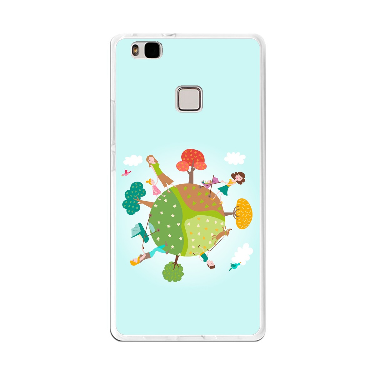 Funda Gel Tpu para Huawei P9 Lite Diseño Familia Dibujos