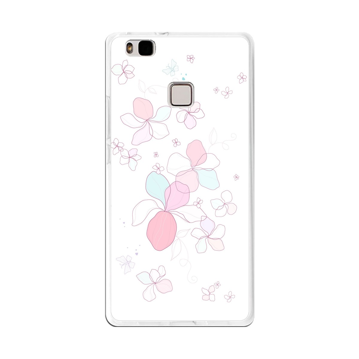 Funda Gel Tpu para Huawei P9 Lite Diseño Flores-Minimal Dibujos
