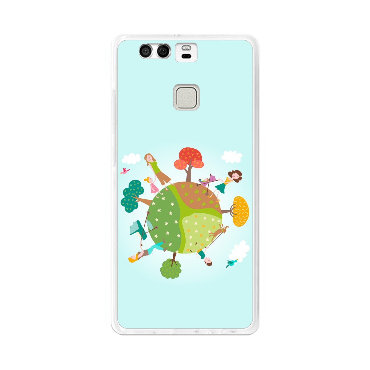 Funda Gel Tpu para Huawei P9  Diseño Familia Dibujos