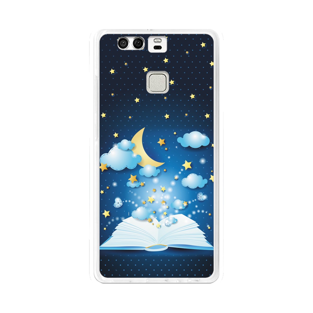 Funda Gel Tpu para Huawei P9  Diseño Libro-Cuentos Dibujos