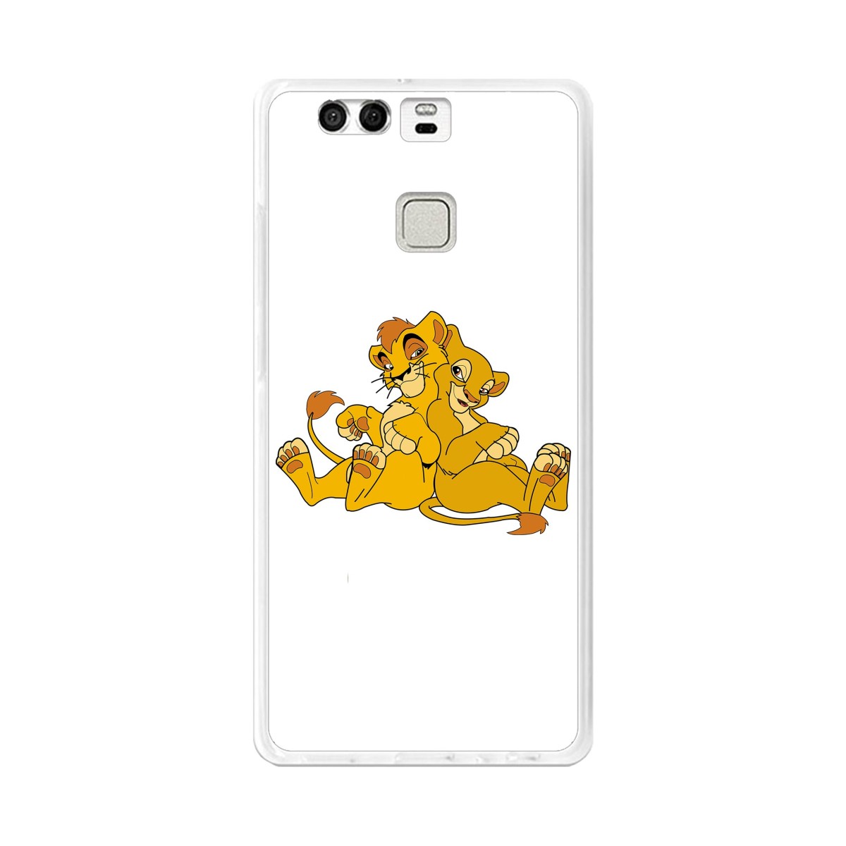 Funda Gel Tpu para Huawei P9  Diseño Leones Dibujos
