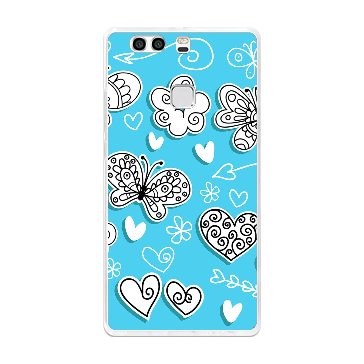 Funda Gel Tpu para Huawei P9 Plus Diseño Mariposas Dibujos