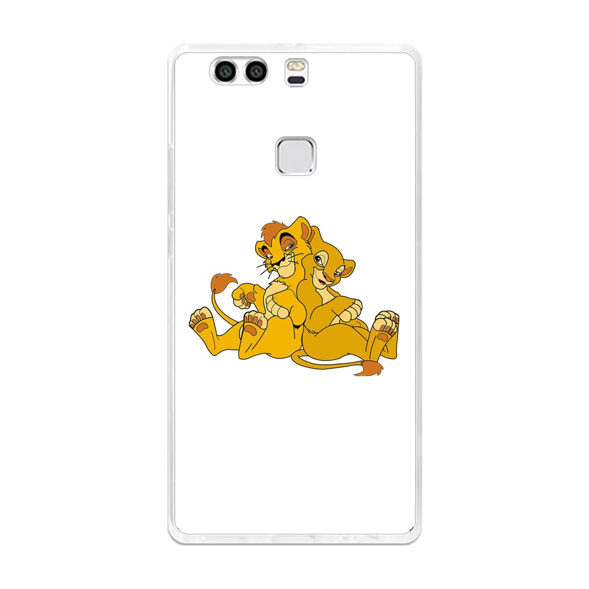 Funda Gel Tpu para Huawei P9 Plus Diseño Leones Dibujos