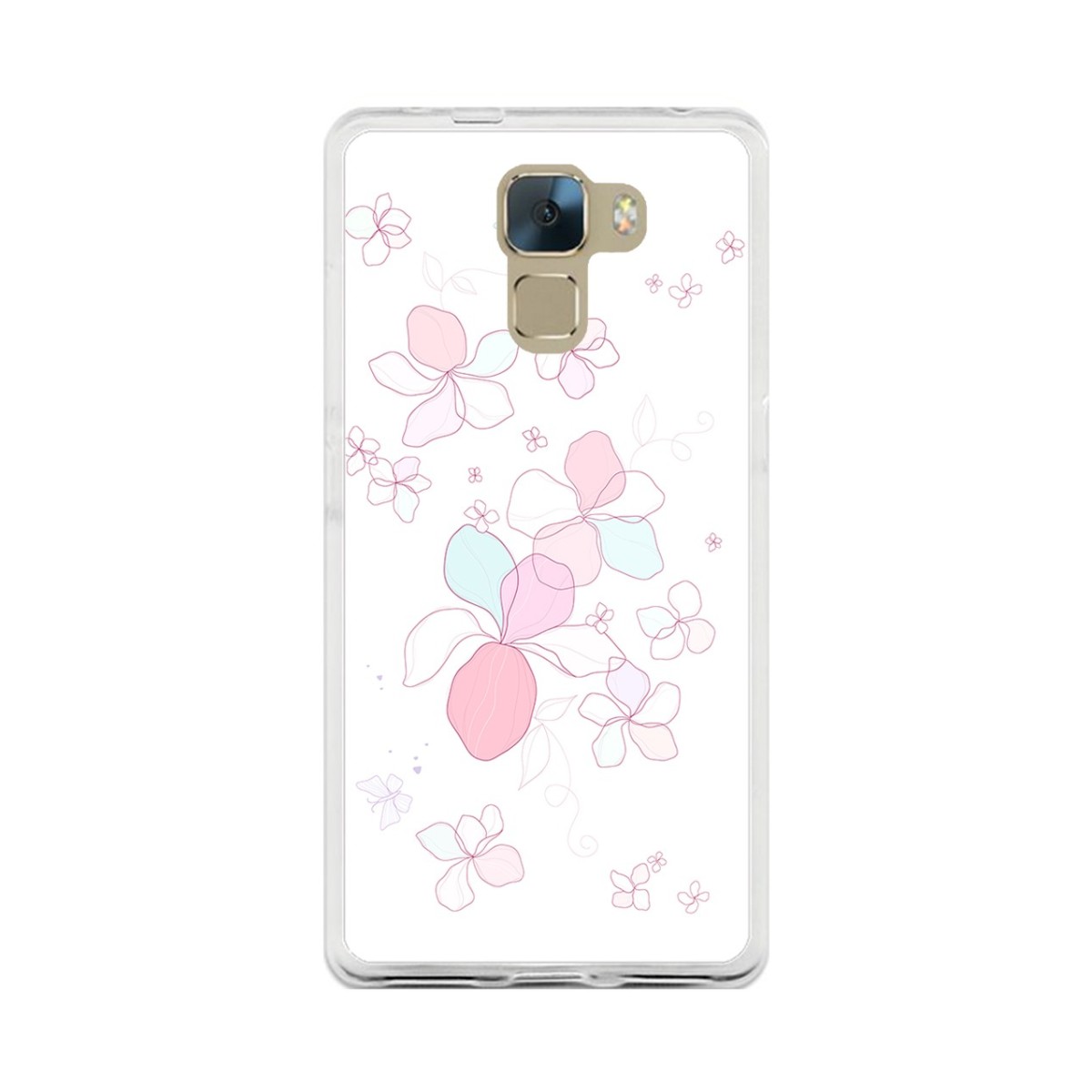 Funda Gel Tpu para Huawei Honor 7 Diseño Flores-Minimal Dibujos