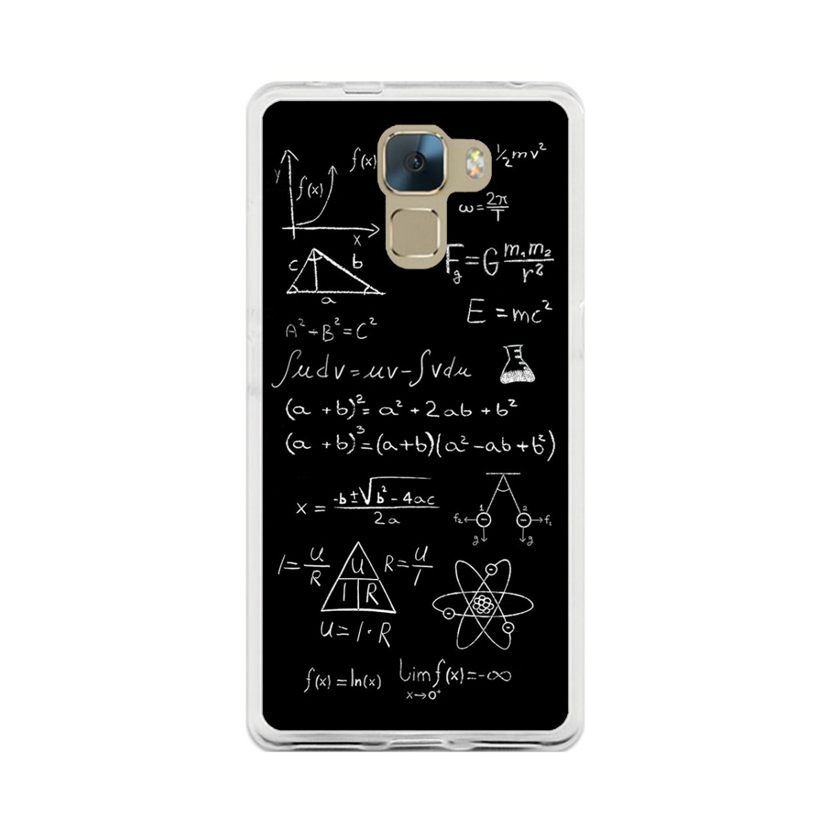 Funda Gel Tpu para Huawei Honor 7 Diseño Formulas Dibujos