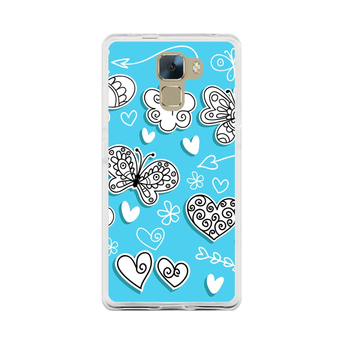 Funda Gel Tpu para Huawei Honor 7 Diseño Mariposas Dibujos