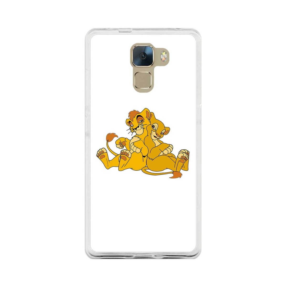 Funda Gel Tpu para Huawei Honor 7 Diseño Leones Dibujos