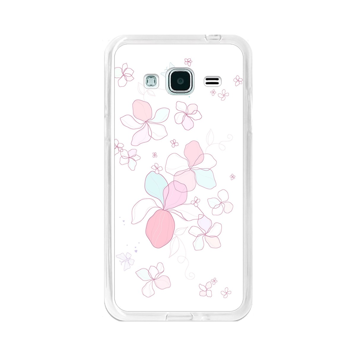 Funda Gel Tpu para Samsung Galaxy J3  (2016) Diseño Flores-Minimal Dibujos