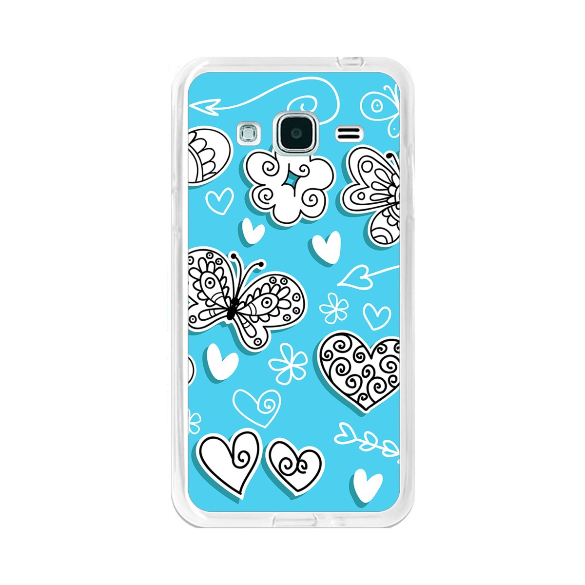 Funda Gel Tpu para Samsung Galaxy J3  (2016) Diseño Mariposas Dibujos