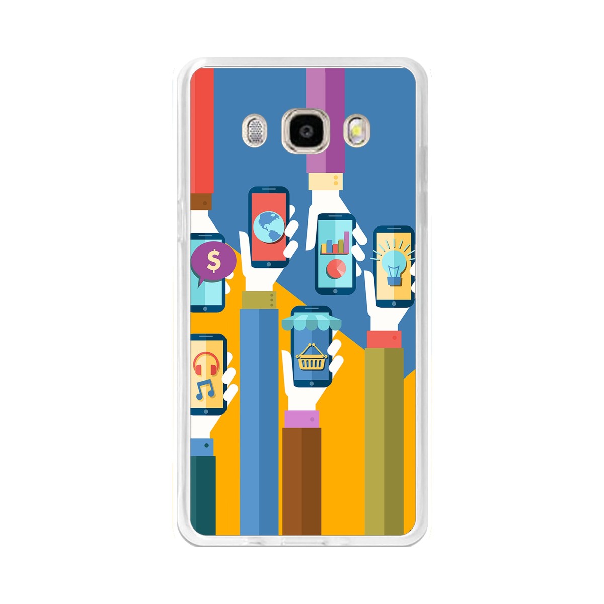 Funda Gel Tpu para Samsung Galaxy J5  (2016) Diseño Apps Dibujos