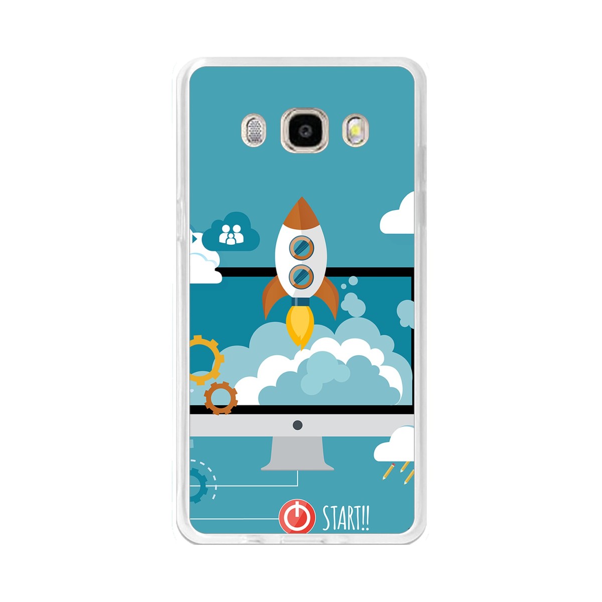 Funda Gel Tpu para Samsung Galaxy J5  (2016) Diseño Cohete Dibujos