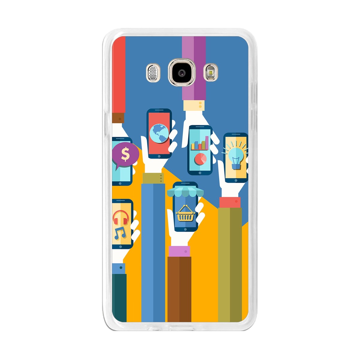 Funda Gel Tpu para Samsung Galaxy J7  (2016) Diseño Apps Dibujos