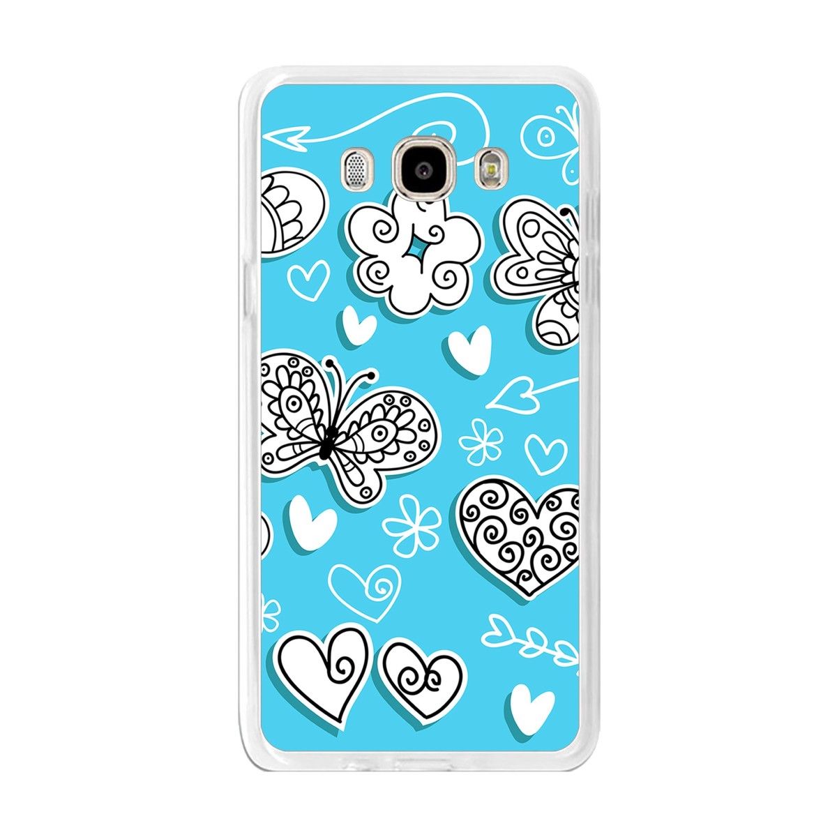 Funda Gel Tpu para Samsung Galaxy J7  (2016) Diseño Mariposas Dibujos