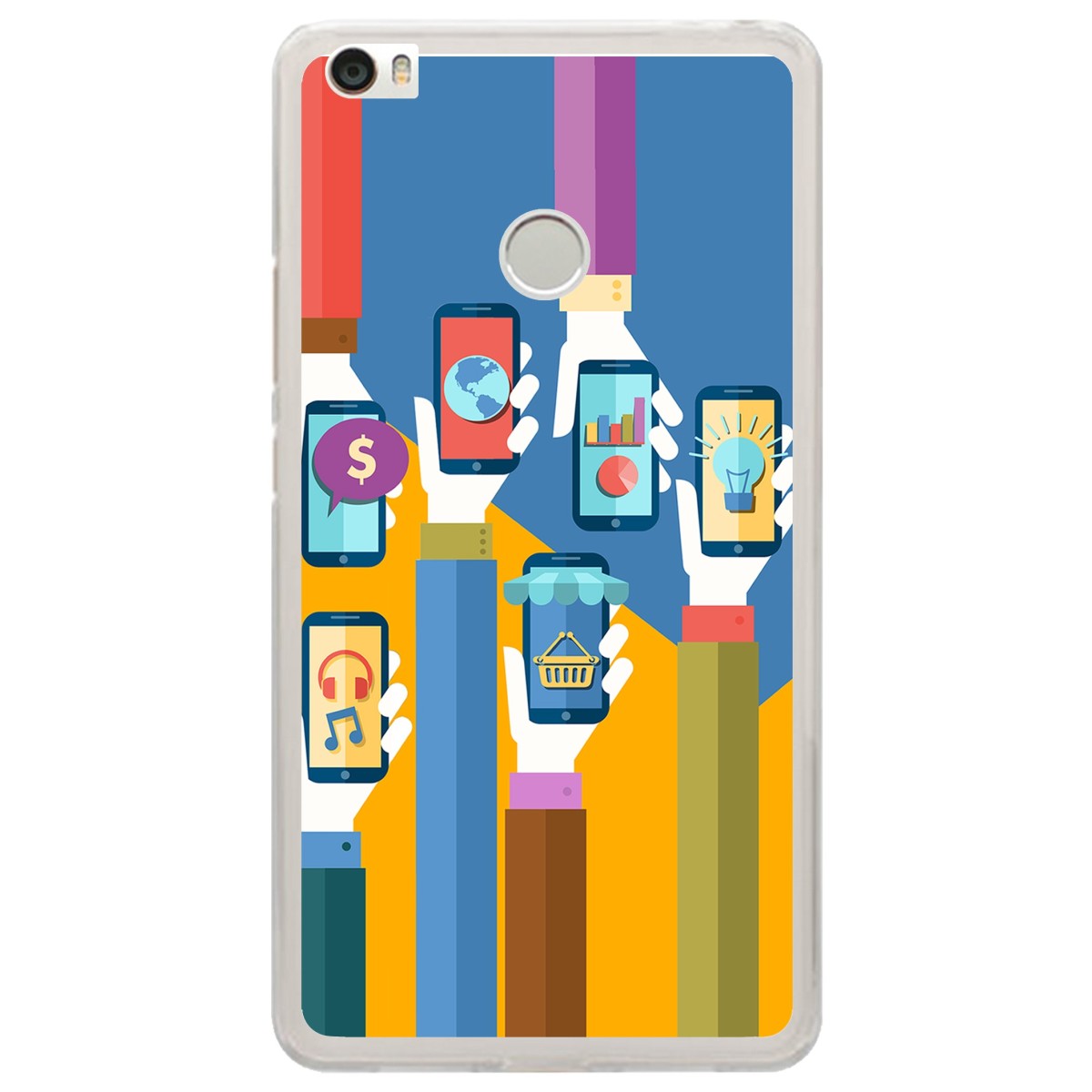 Funda Gel Tpu para Xiaomi Mi Max Diseño Apps Dibujos