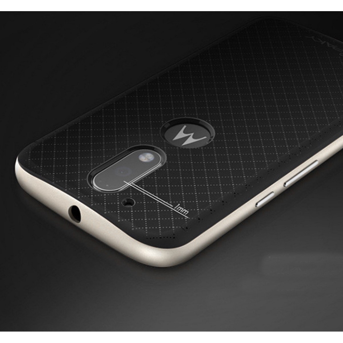 Funda Tipo Neo Hybrid (Pc+Tpu) Negra / Plata para Motorola Moto G4 / G4 Plus