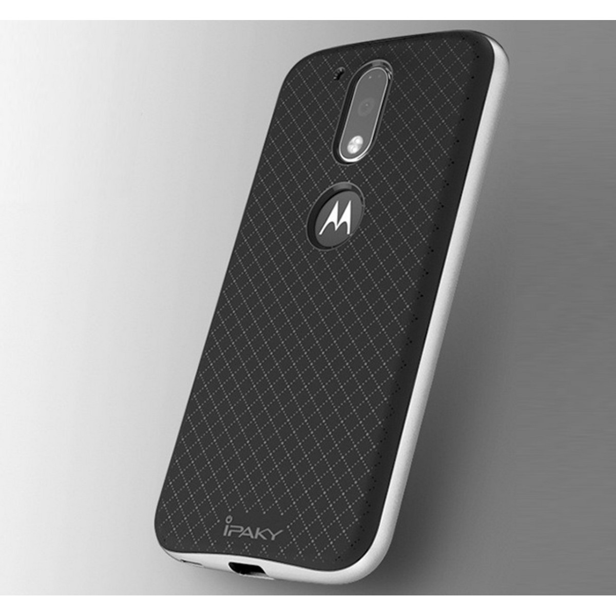 Funda Tipo Neo Hybrid (Pc+Tpu) Negra / Plata para Motorola Moto G4 / G4 Plus