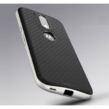 Funda Tipo Neo Hybrid (Pc+Tpu) Negra / Plata para Motorola Moto G4 / G4 Plus