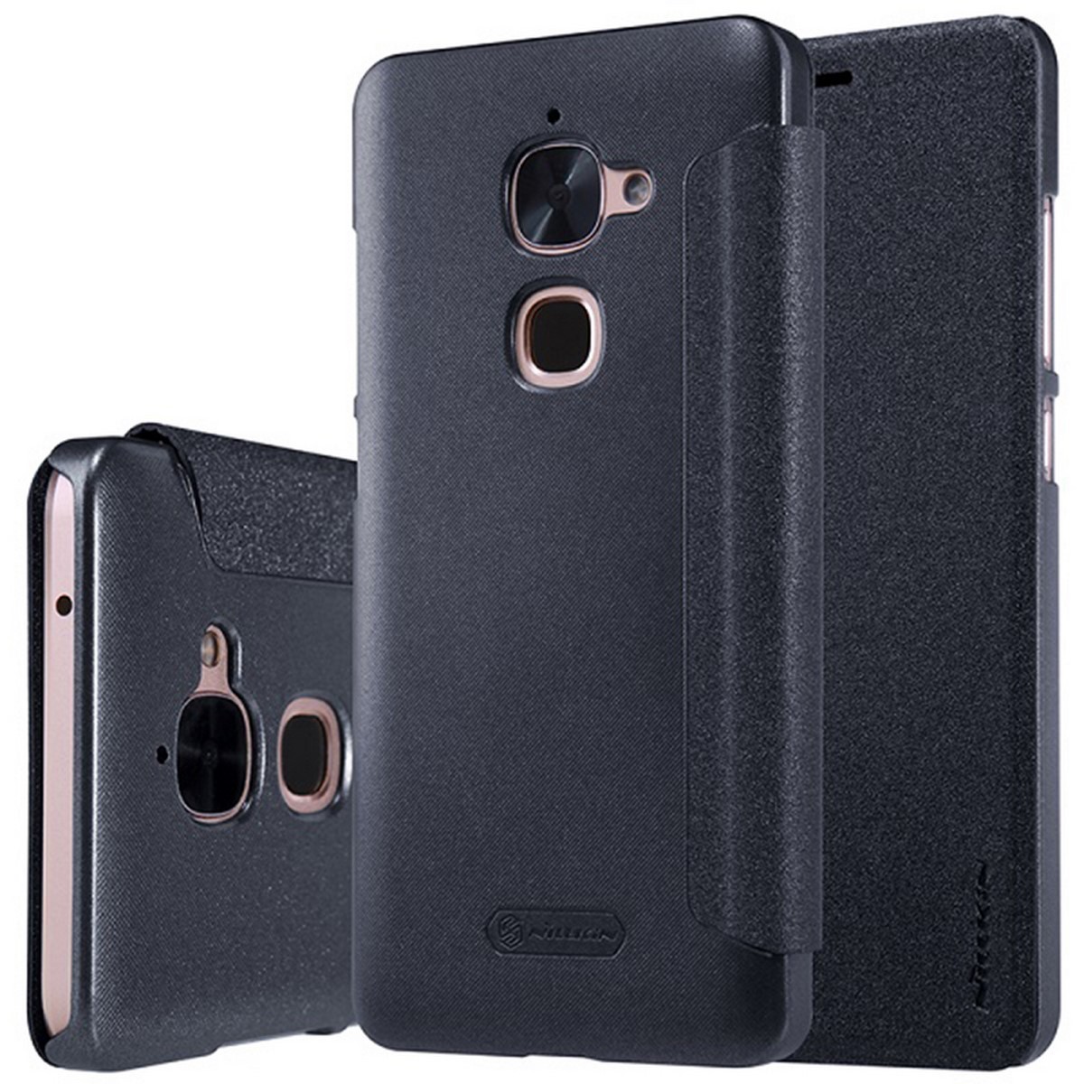 Funda Flip Nillkin Modelo Sparkle para Letv Le2 / Le2 Pro  Color Negra