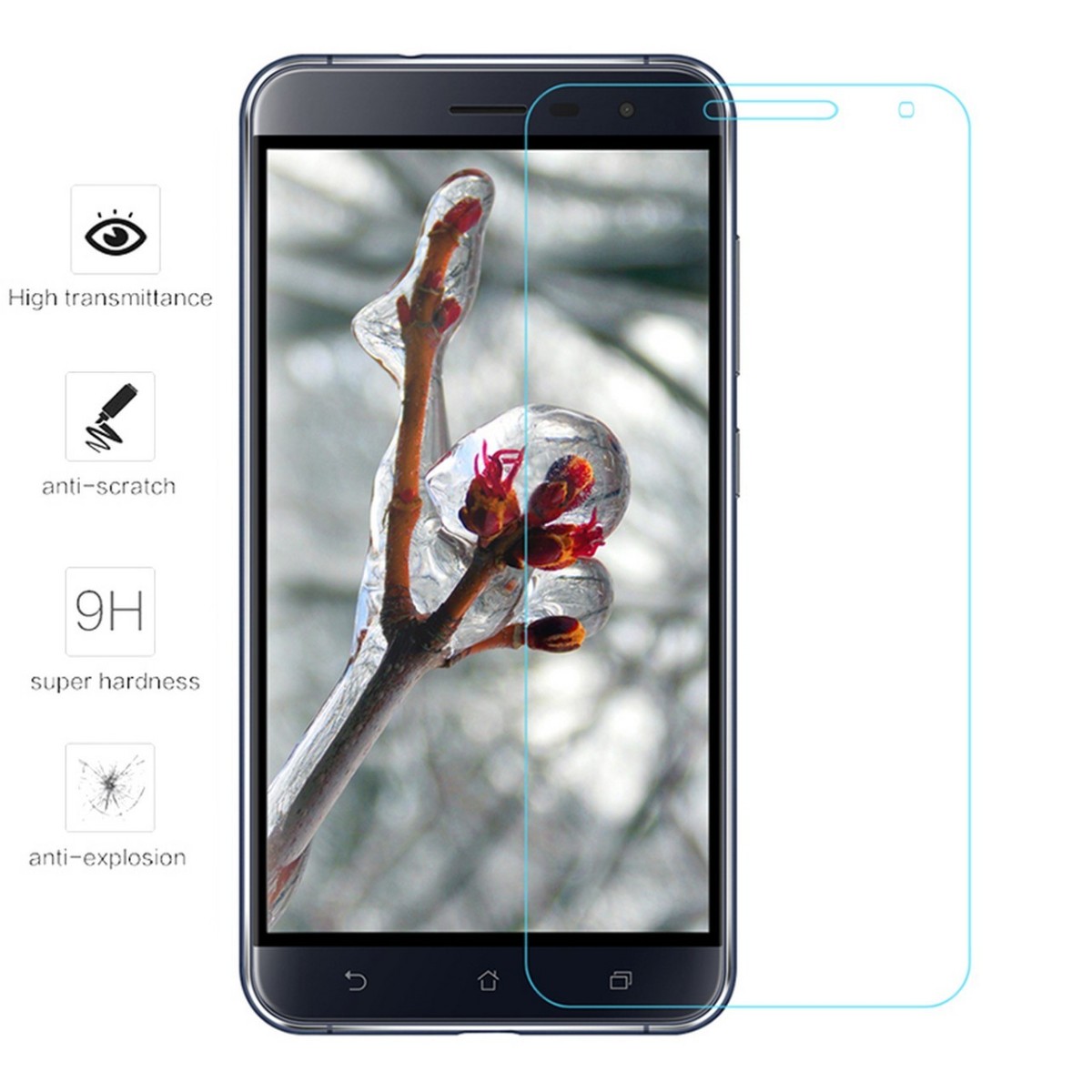 Protector Pantalla Cristal Templado para Asus Zenfone 3 5.5" Ze552Kl Vidrio