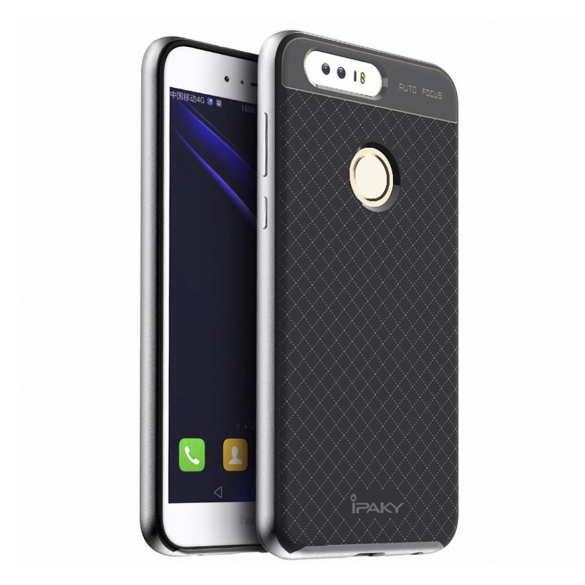 Funda Tipo Neo Hybrid (Pc+Tpu) Negra / Plata para Huawei Honor 8