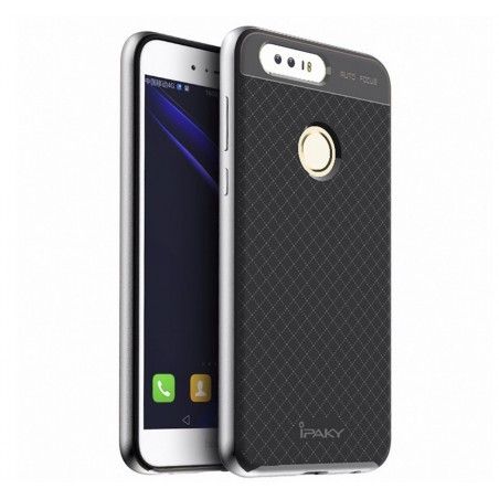 Funda Tipo Neo Hybrid (Pc+Tpu) Negra / Plata para Huawei Honor 8
