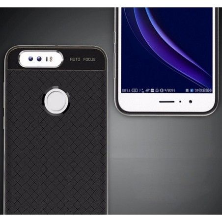 Funda Tipo Neo Hybrid (Pc+Tpu) Negra / Plata para Huawei Honor 8