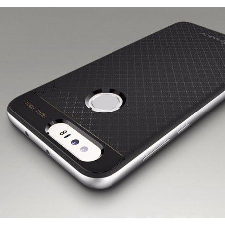 Funda Tipo Neo Hybrid (Pc+Tpu) Negra / Plata para Huawei Honor 8