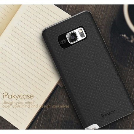 Funda Tipo Neo Hybrid (Pc+Tpu) Negra / Plata para Samsung Galaxy Note 7