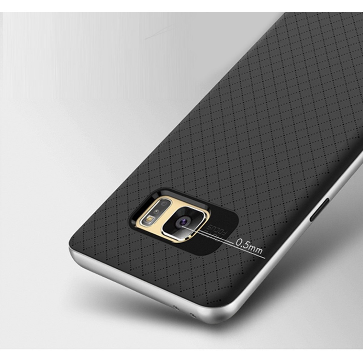 Funda Tipo Neo Hybrid (Pc+Tpu) Negra / Plata para Samsung Galaxy Note 7