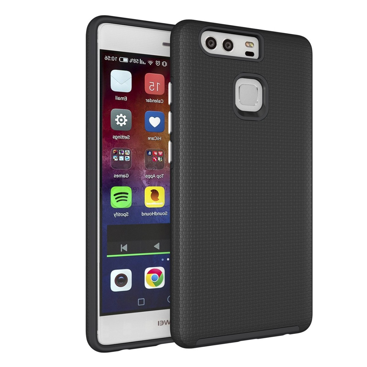 Funda Tipo Armor Rugged (Pc+Tpu) Negra para Huawei P9