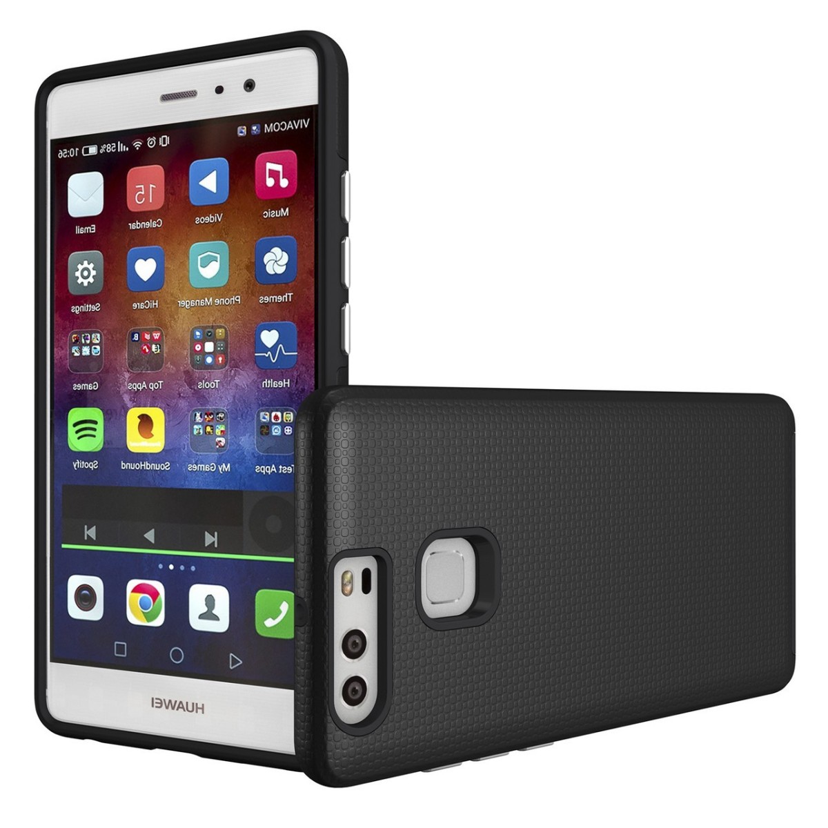 Funda Tipo Armor Rugged (Pc+Tpu) Negra para Huawei P9