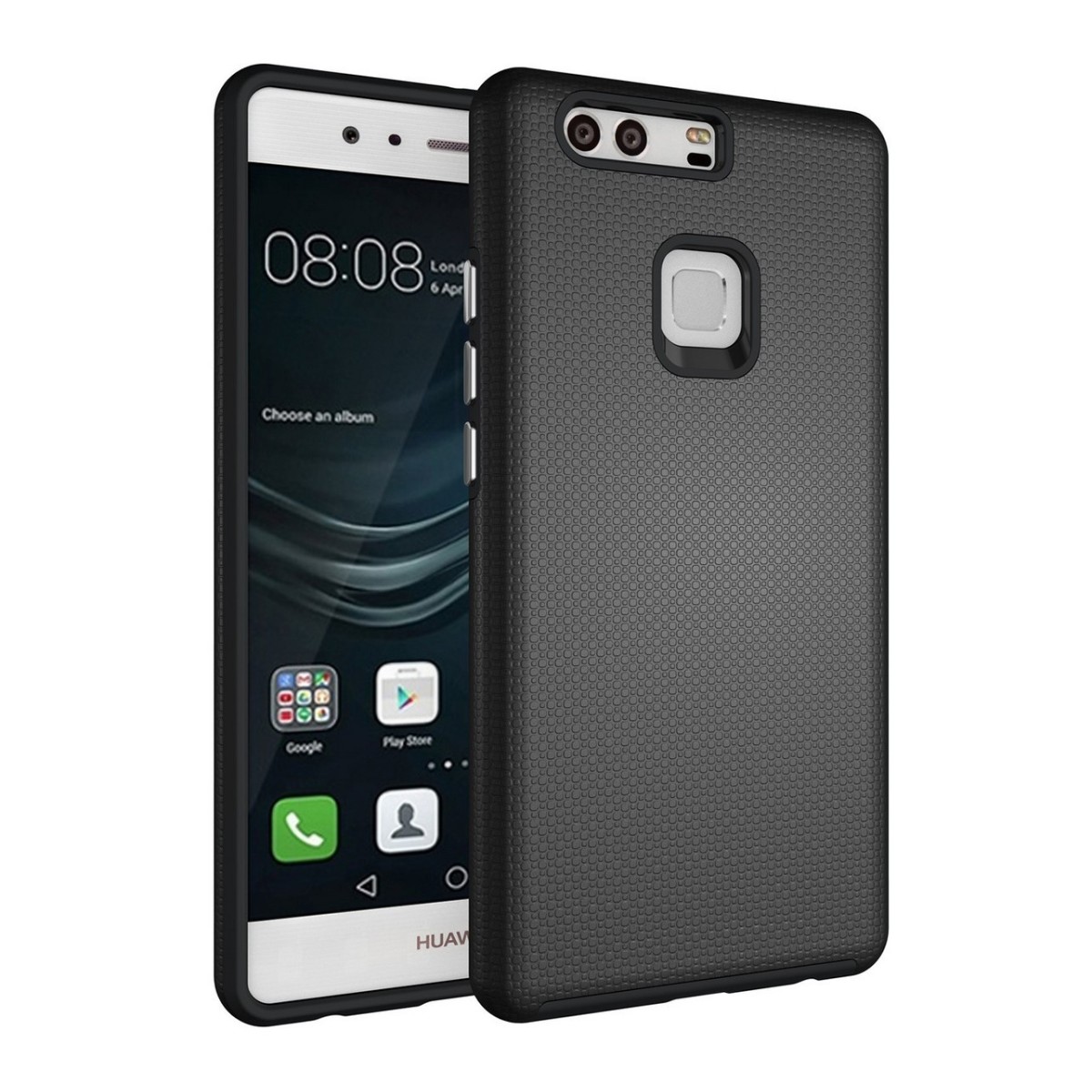 Funda Tipo Armor Rugged (Pc+Tpu) Negra para Huawei P9 Plus