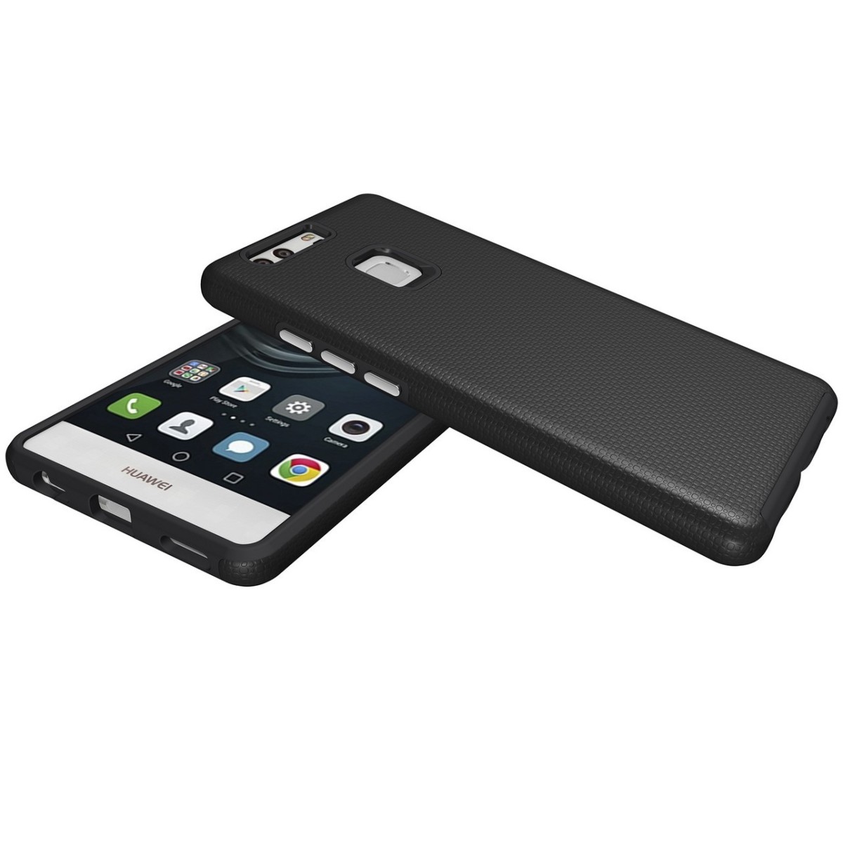 Funda Tipo Armor Rugged (Pc+Tpu) Negra para Huawei P9 Plus