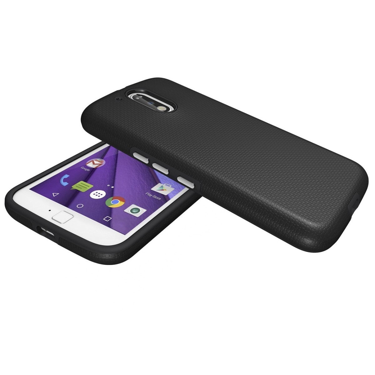 Funda Tipo Armor Rugged (Pc+Tpu) Negra para Motorola Moto G4 / G4 Plus