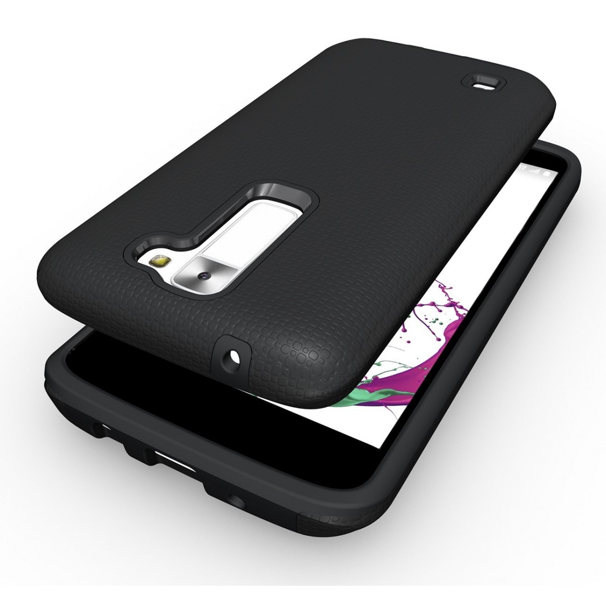 Funda Tipo Armor Rugged (Pc+Tpu) Negra para Lg K7