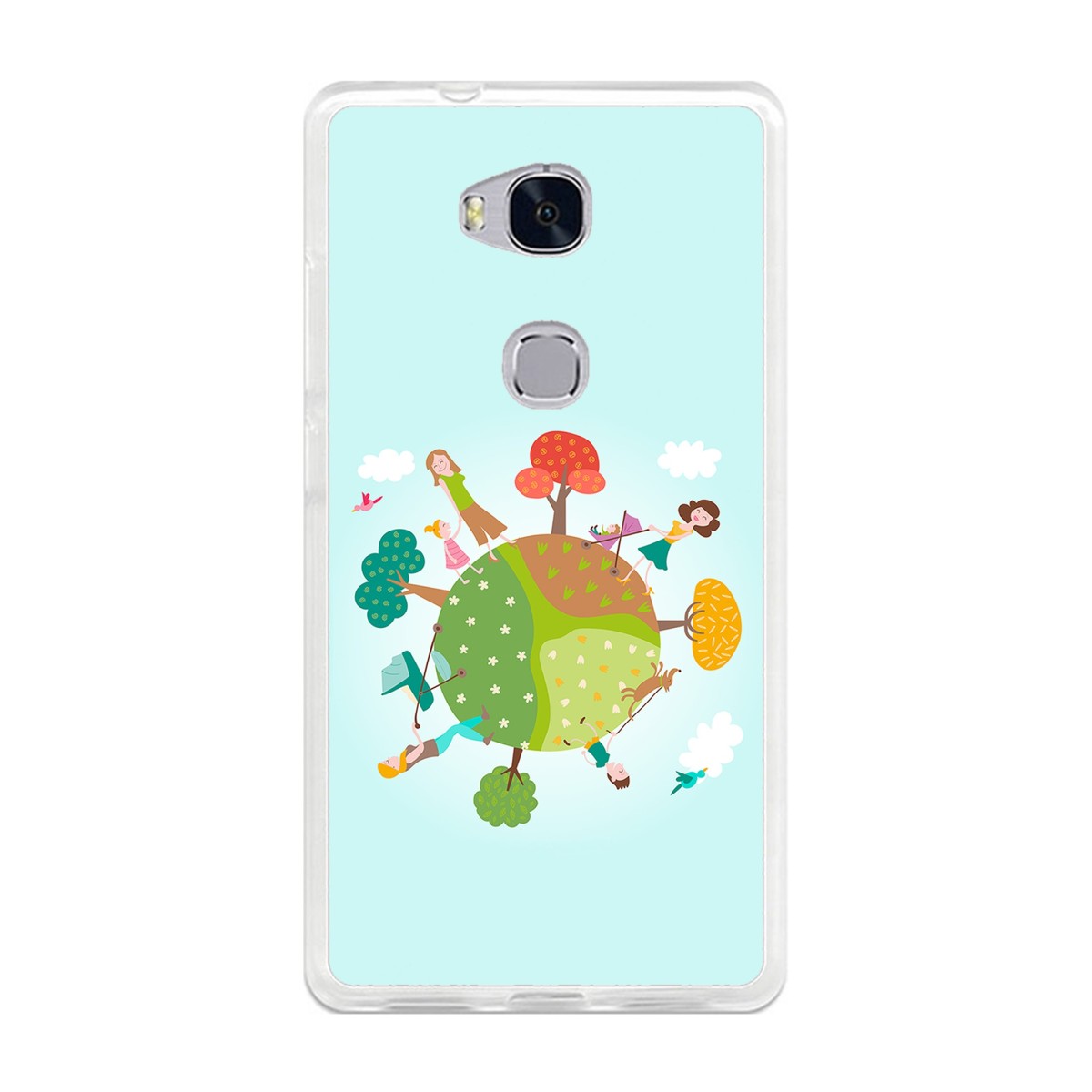 Funda Gel Tpu para Huawei Honor 5X Diseño Familia Dibujos